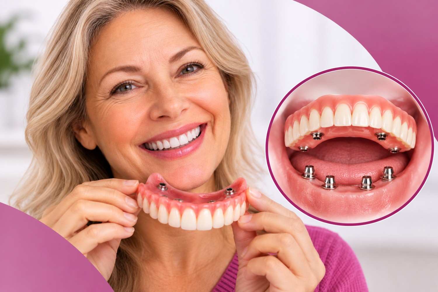 Implant-retained dentures